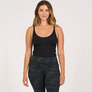 Vuori black Rib Crop Tank, womens L